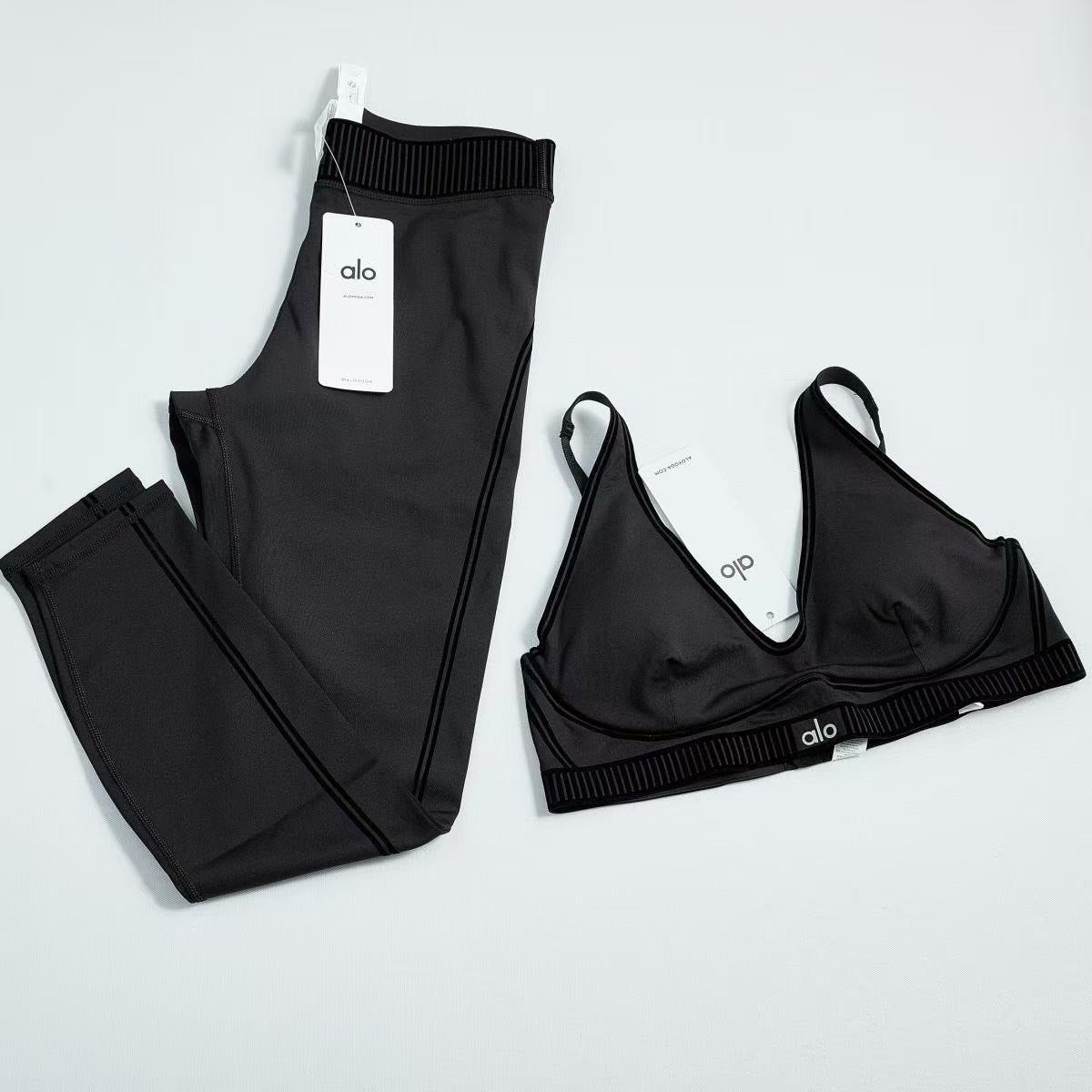 AIRLIFT HIGH-WAIST 7/8 LINE UP LEGGING - BLACK